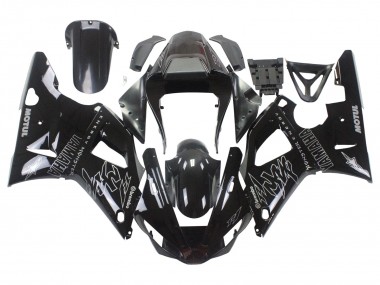 Carenado Moto Yamaha YZF 1000 R1 2000-2001 - Negro Brillante Blanco Monstruo Motul