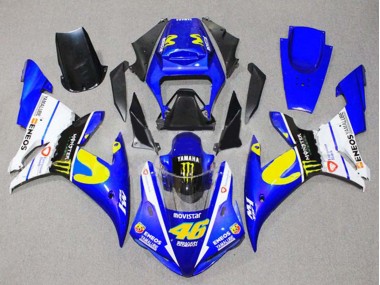 Carenado Moto Yamaha YZF 1000 R1 2002-2003 - Azul Blanco Negro Amarillo Monstruo 46
