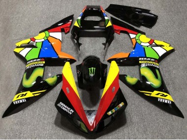 Carenado Moto Yamaha YZF 1000 R1 2002-2003 - Negro Brillante Rojo Amarillo Verde Movistar Semakin Didepan
