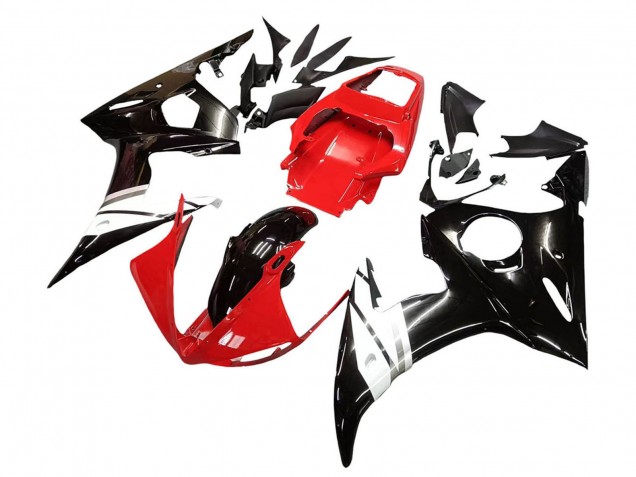 Carenado Moto Yamaha YZF R6S 2006-2009 - Rojo Blanco Negro Brillante