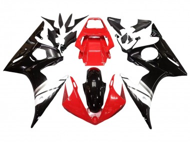 Carenado Moto Yamaha YZF R6S 2006-2009 - Rojo Blanco Negro Brillante