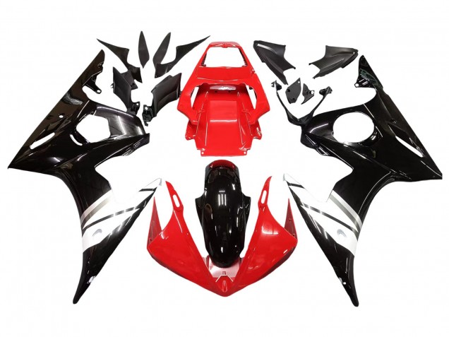 Carenado Moto Yamaha YZF R6S 2006-2009 - Rojo Blanco Negro Brillante