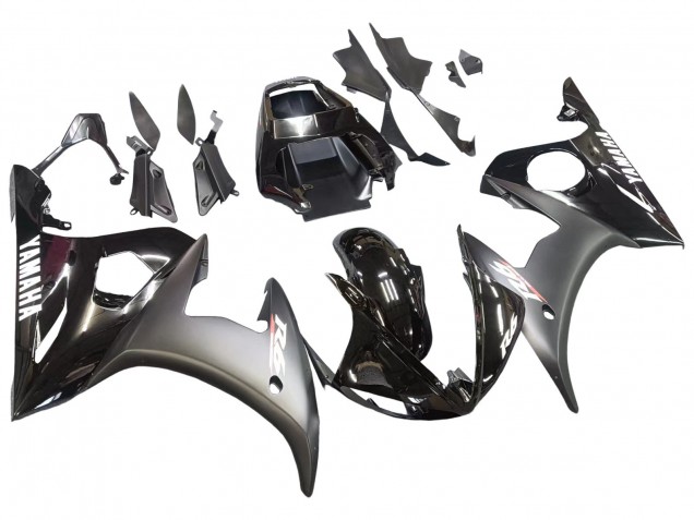 Carenado Moto Yamaha YZF R6S 2006-2009 - Negro Brillante Negro Mate Blanco Calcomanías