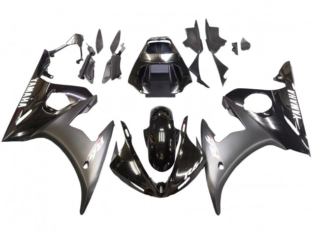 Carenado Moto Yamaha YZF R6S 2006-2009 - Negro Brillante Negro Mate Blanco Calcomanías