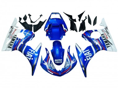 Carenado Moto Yamaha YZF R6S 2006-2009 - Blanco Azul Fiat Motul Kastinee