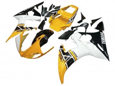 Carenado Moto Yamaha YZF R6S 2006-2009 - Amarillo Blanco Negro Brillante
