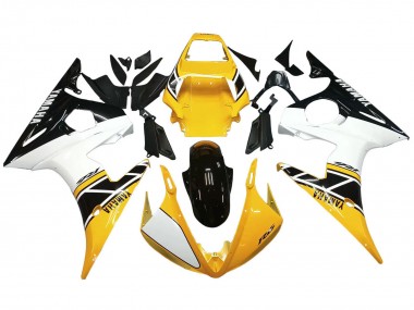 Carenado Moto Yamaha YZF R6S 2006-2009 - Amarillo Blanco Negro Brillante