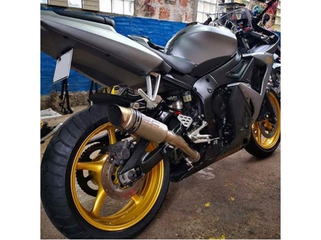 Carenado Moto Yamaha YZF R6S 2006-2009 - Gris Mate Negro Mate Oro Calcomanías