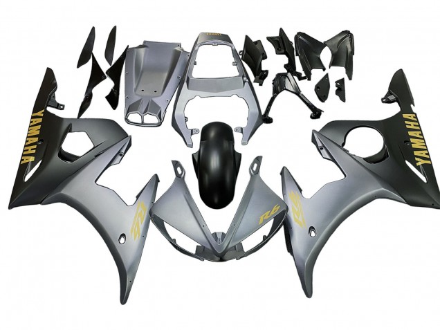 Carenado Moto Yamaha YZF R6S 2006-2009 - Gris Mate Negro Mate Oro Calcomanías