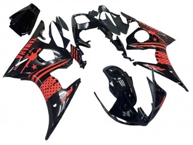 Carenados Moto Yamaha YZF R6S 2006-2009 - Negro Brillante Rojo
