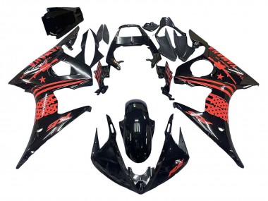 Carenados Moto Yamaha YZF R6S 2006-2009 - Negro Brillante Rojo