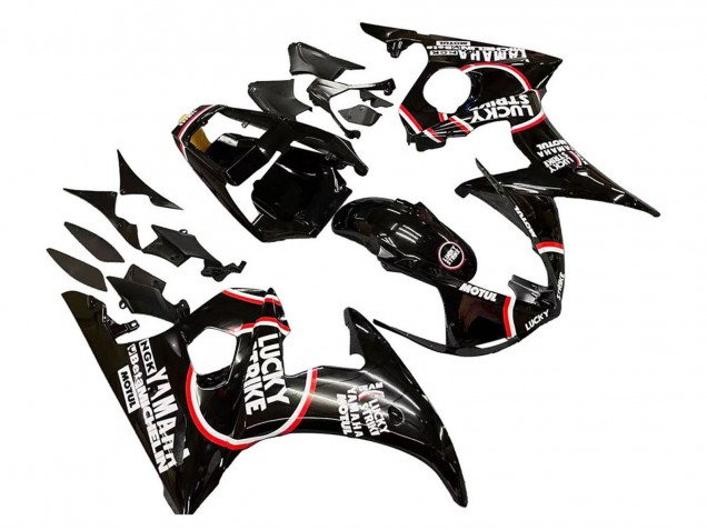 Carenado Moto Yamaha YZF R6S 2006-2009 - Negro Brillante Rojo Blanco Lucky Strike Motul