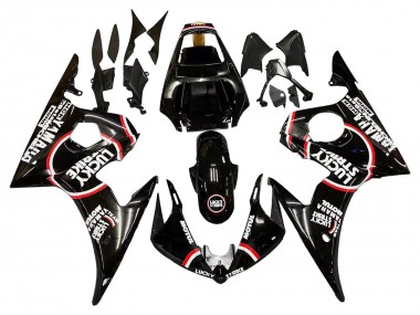 Carenado Moto Yamaha YZF R6S 2006-2009 - Negro Brillante Rojo Blanco Lucky Strike Motul