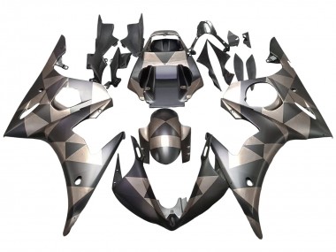 Carenado Moto Yamaha YZF R6S 2006-2009 - Gris Negro Mate Geométrico
