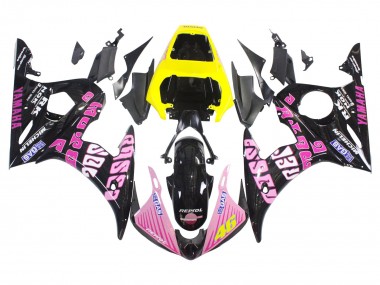 Carenado Moto Yamaha YZF R6S 2006-2009 - Amarillo Rosa Negro Brillante Rossi Repsol 46
