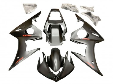 Carenado Moto Yamaha YZF R6S 2006-2009 - Negro Mate Rojo Calcomanías