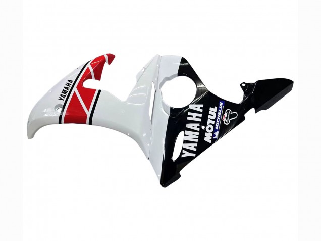 Carenado Moto Yamaha YZF R6S 2006-2009 - Blanco Rojo Negro Brillante Motul