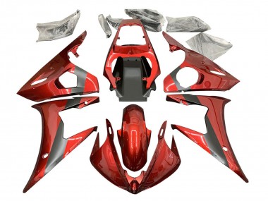 Carenado Moto Yamaha YZF R6S 2006-2009 - Rojo Negro Mate