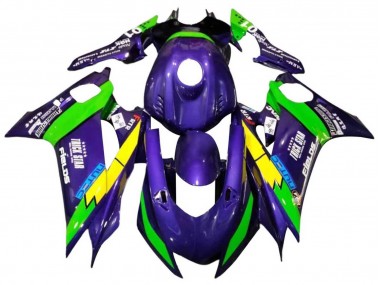 Carenado Moto Yamaha YZF 600 R6 2017-2023 - Verde Púrpura Amarillo Negro Trick Star