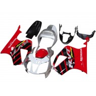 Carenado Moto Honda VTR1000 2000-2006 - Plata Rojo Negro Raya Carrera