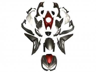 Carenado Moto Kawasaki Z1000 2014-2019 - Plata Rojo Negro Mate