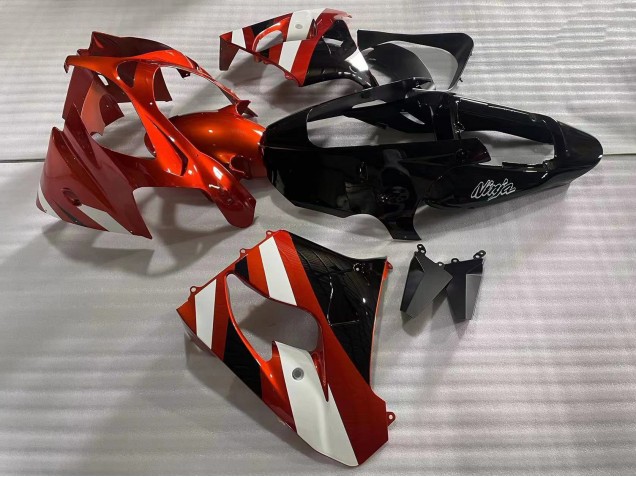 Carenado Moto Kawasaki ZX9R 2002-2003 - Rojo Blanco Negro Brillante
