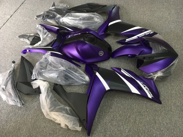 Carenado Moto Yamaha YZF R3/R25 2015-2018 - Blanco Púrpura Negro Mate