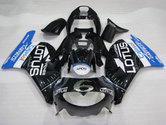 Carenado Moto Aprilia RS250 1995-1997 - Negro Brillante Blanco Azul Lotus