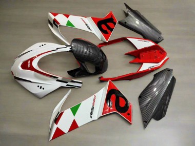 Carenado Moto Aprilia RS660 2020-2024 - Blanco Rojo Negro FibraCarbono Verde