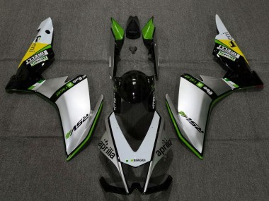 Carenado Moto Aprilia RSV4 1000 2009-2015 - Plata Negro Verde Amarillo