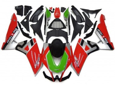 Carenado Moto Aprilia RSV4 1000 2009-2015 - Rojo Plata Verde Negro