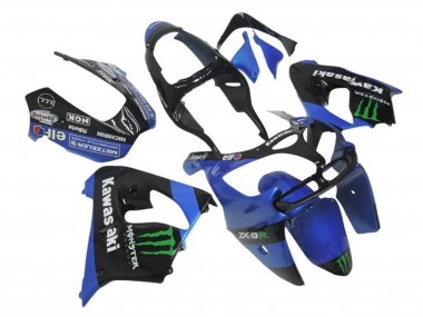 Carenado Moto Kawasaki ZX9R 2000-2001 - Azul Negro Verde Monstruo