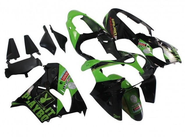 Carenado Moto Kawasaki ZX9R 2002-2003 - Verde Negro Playboy