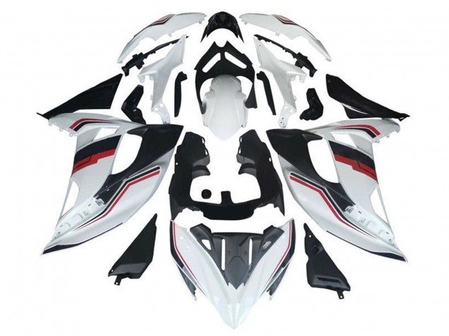 Carenado Moto Kawasaki Ninja 650 EX650 2017-2019 - Blanco Rojo Negro Raya