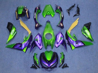 Carenado Moto Kawasaki Z1000 2014-2019 - Verde Amarillo Púrpura Negro