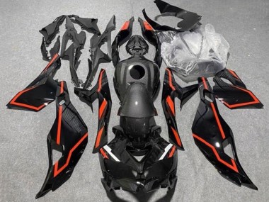 Carenado Moto Kawasaki ZX25R ZX-25R 2019-2025 - Negro Falso FibraCarbono Rojo