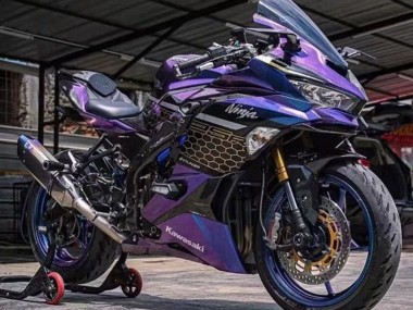 Carenado Moto Kawasaki ZX25R ZX-25R 2019-2025 - Púrpura Azul Oro Gradiente Honeycomb