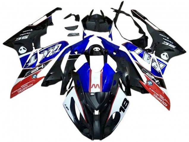 Carenado Moto BMW S1000RR 2017-2018 - Blanco Azul Rojo Negro Mate
