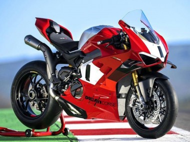 Carenado Moto Ducati Panigale V4 V4S 2022-2024 - Plata Blanco Rojo Corse