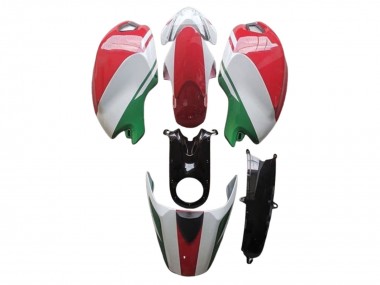 Carenado Moto Ducati Monster 696 796 1100 1100S 2008-2012 - Blanco Rojo Verde