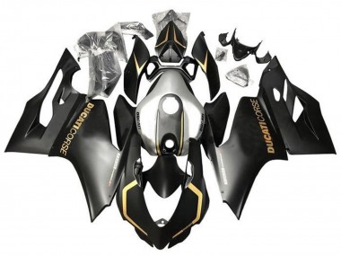 Carenado Moto Ducati Panigale 899 2011-2014 - Negro Mate Oro Plata Corse