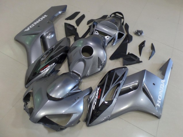 Carenado Moto Honda CBR1000RR 2004-2005 - Plata Negro Brillante Raya