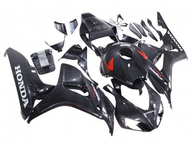 Carenado Moto Honda CBR1000RR 2006-2007 - Falso FibraCarbono Rojo Blanco