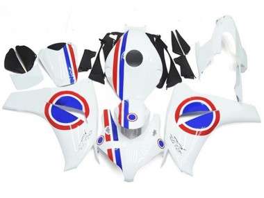 Carenado Moto Honda CBR1000RR 2008-2011 - Blanco Rojo Azul Raya