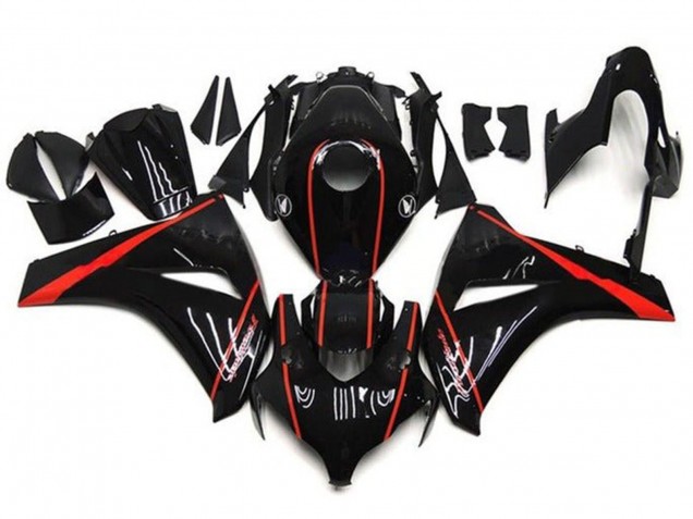 Carenado Moto Honda CBR1000RR 2008-2011 - Negro Brillante Rojo Raya