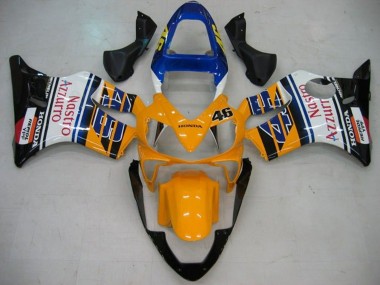 Carenado Moto Honda CBR600 F4i 2001-2003 - Amarillo Blanco Azul Negro Brillante Nastro Azzurro