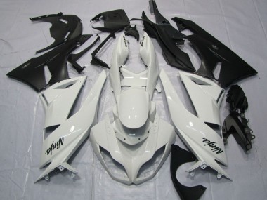 Carenado Moto Kawasaki ZX6R 2009-2012 - Blanco Negro Mate