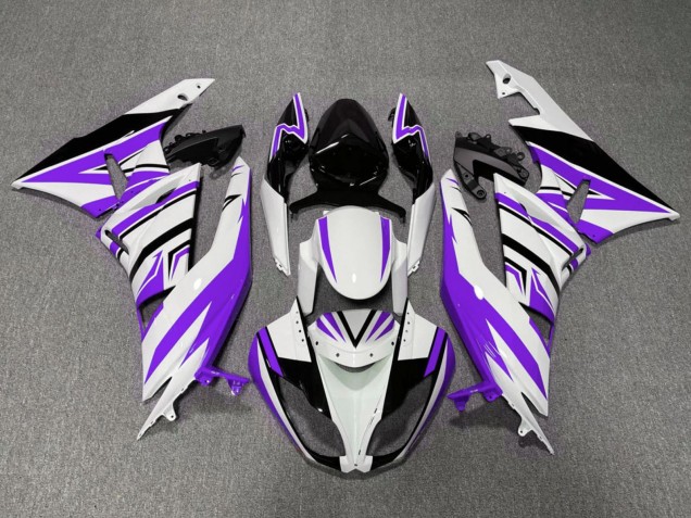 Carenado Moto Kawasaki ZX6R 2009-2012 - Blanco Púrpura Negro