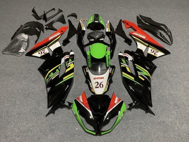 Carenado Moto Kawasaki ZX6R 2009-2012 - Verde Negro Brillante Blanco Rojo Showr 26