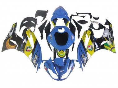 Carenado Moto Kawasaki ZX6R 2009-2012 - Azul Amarillo Tiburón